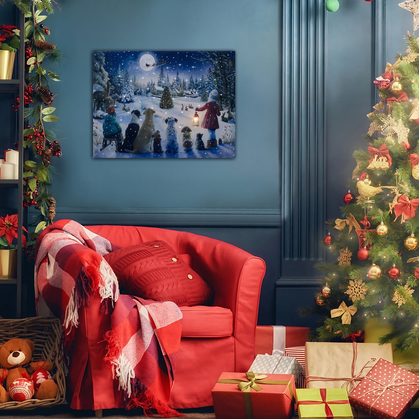 Battery Operated Lighted Wall Art - Holiday Gathering