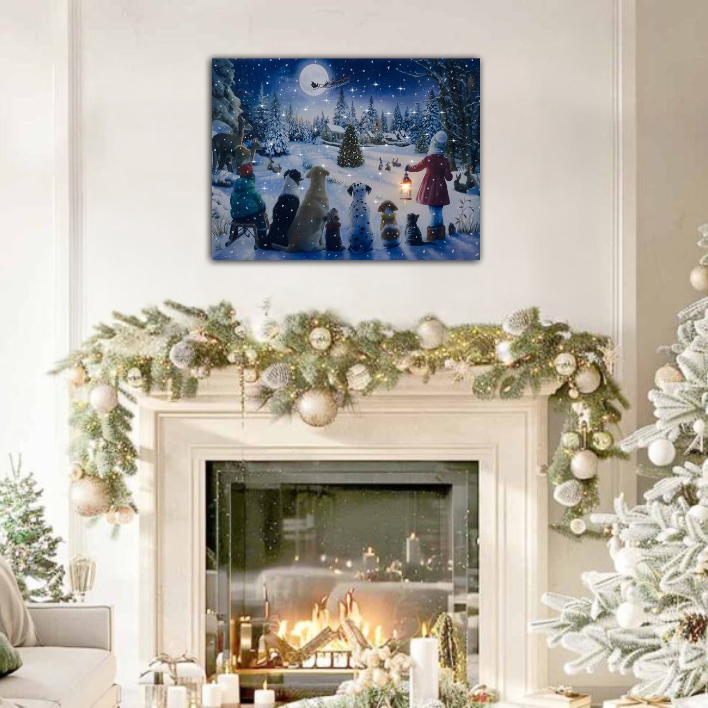 Battery Operated Lighted Wall Art - Holiday Gathering