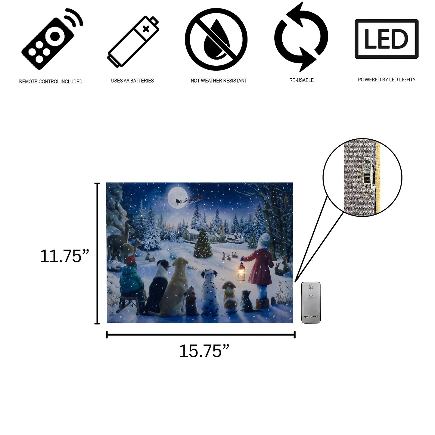 Battery Operated Lighted Wall Art - Holiday Gathering