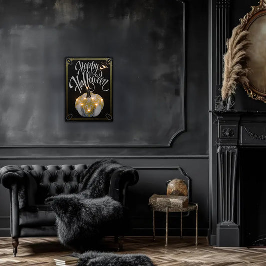 Battery-Operated Lighted Wall Art - Happy Halloween Pumpkin