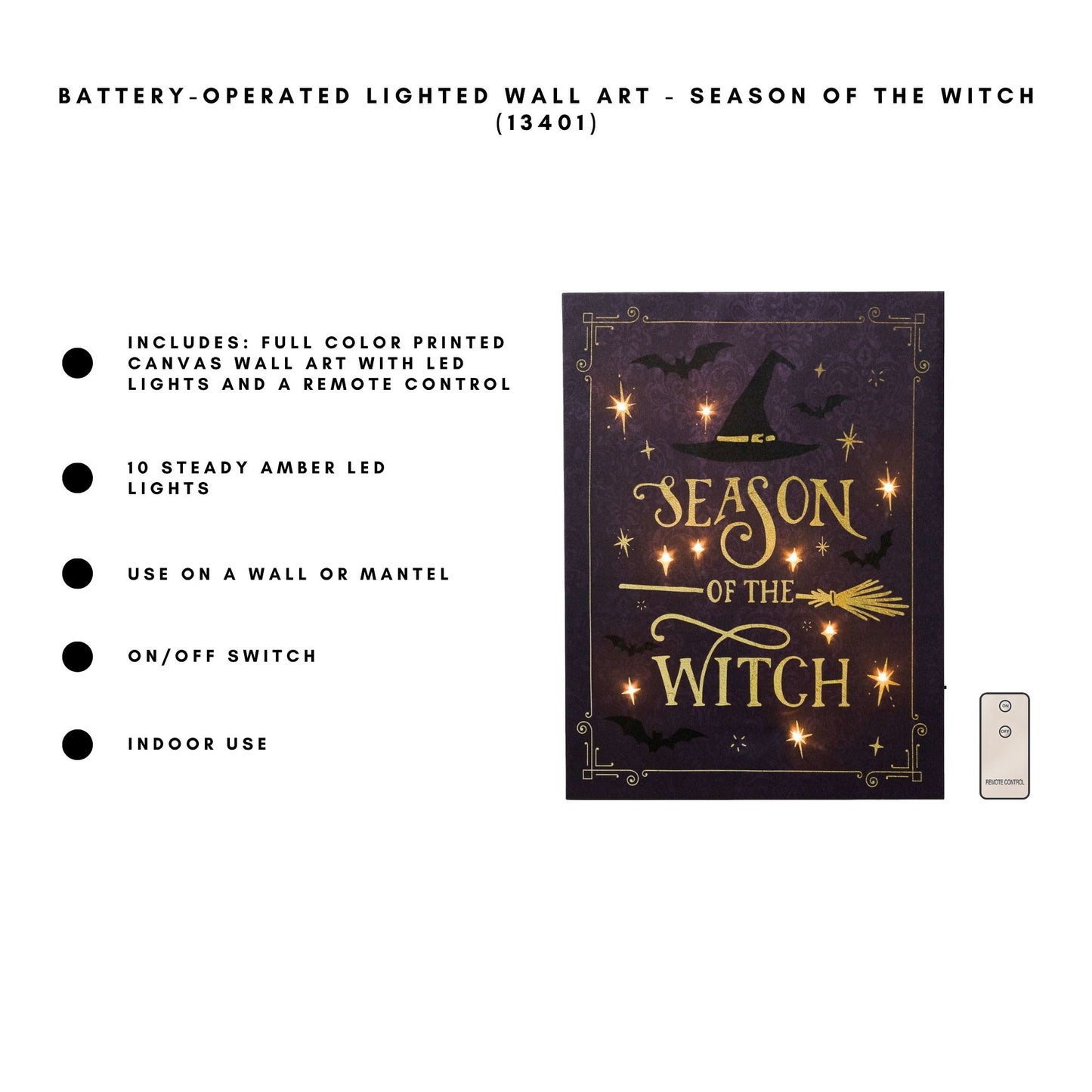 Battery-Operated Lighted Wall Art - Season of the Witch