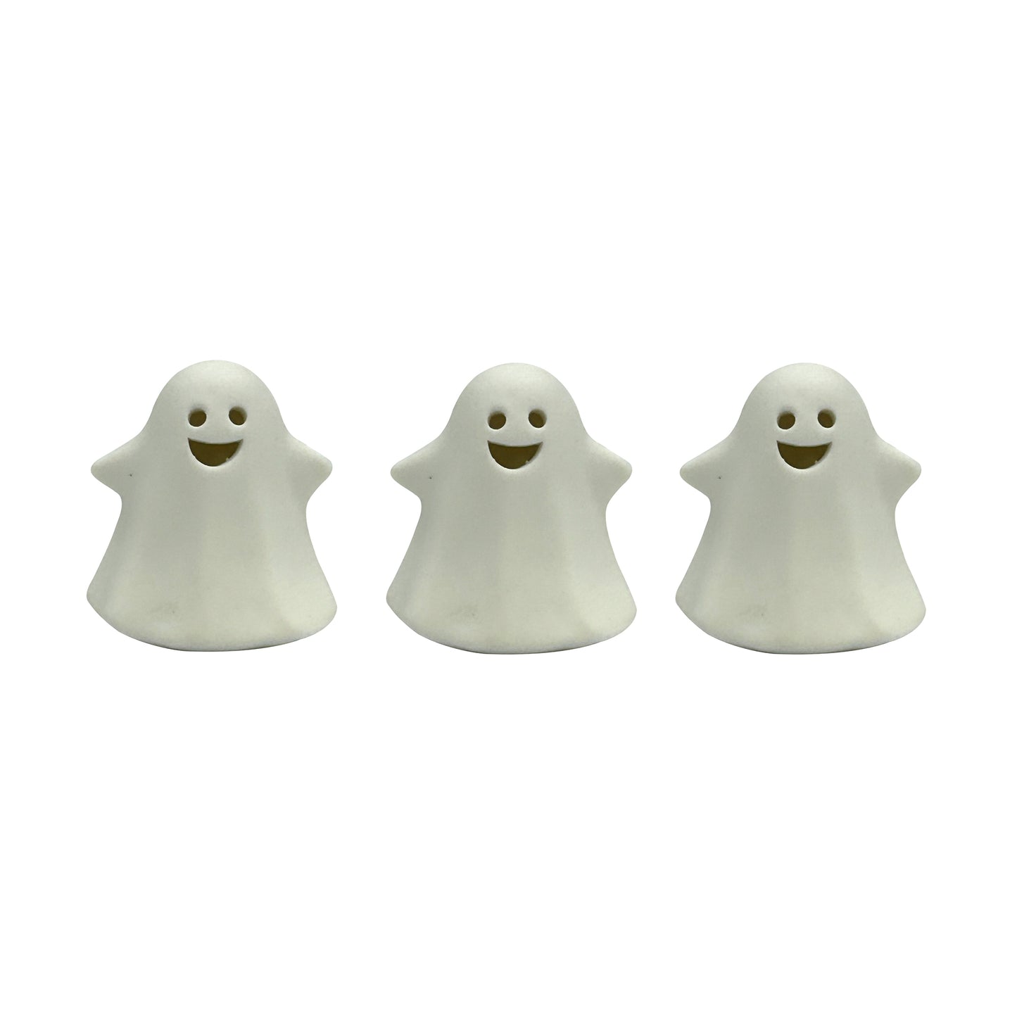 Battery Operated Ceramic Ghosts - Set of 3