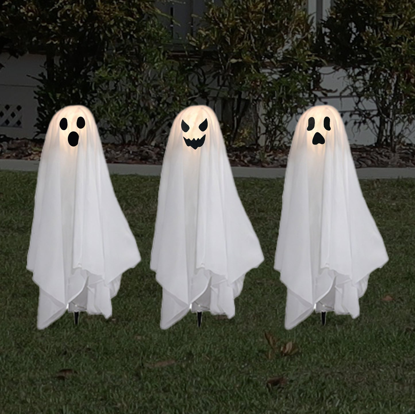 Battery Operated Lighted Ghosts - Set of 3