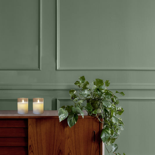 Battery-Operated LED Glass Candles with Flickering Flame - Set of 2