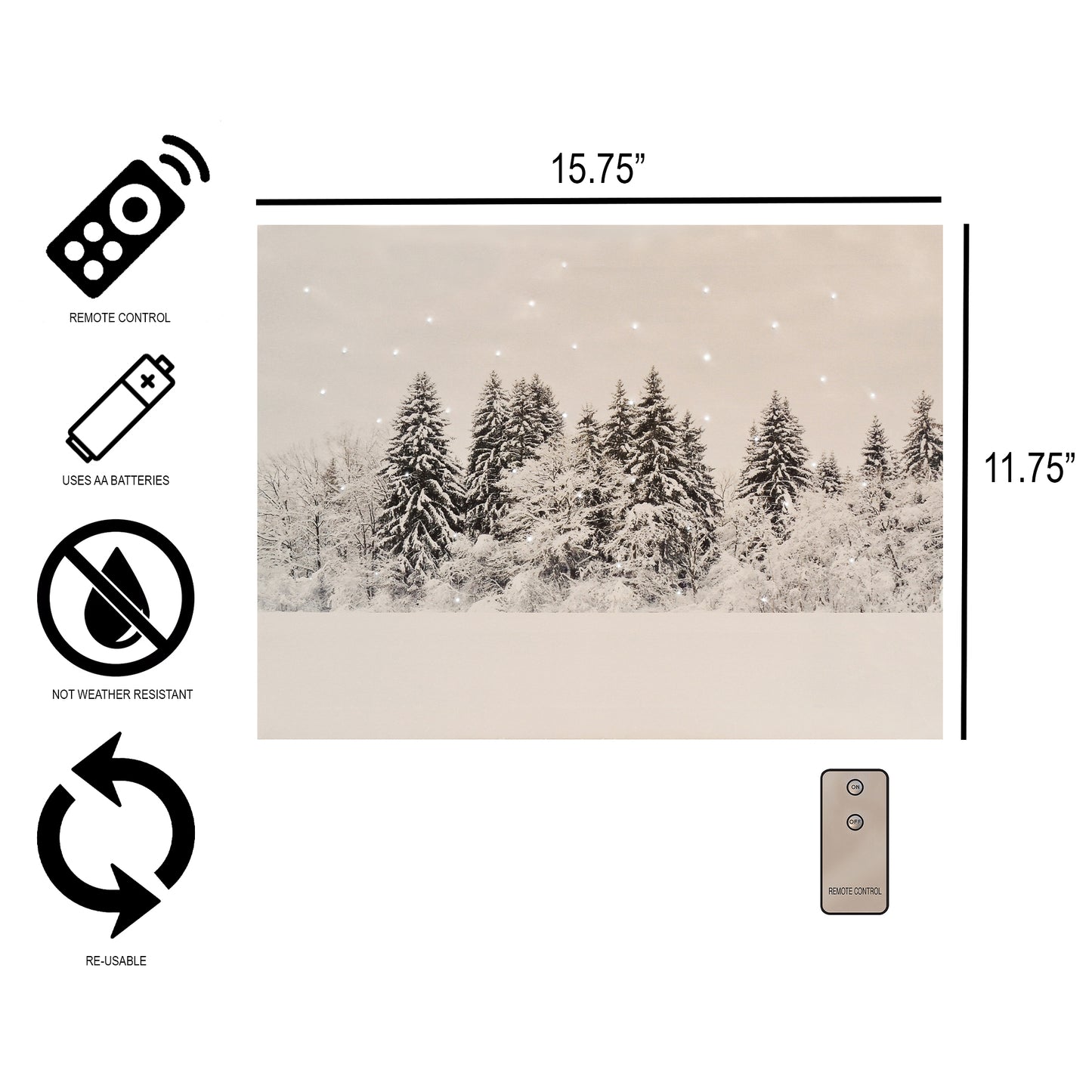 Battery-Operated Lighted Wall Art - Winter Pines