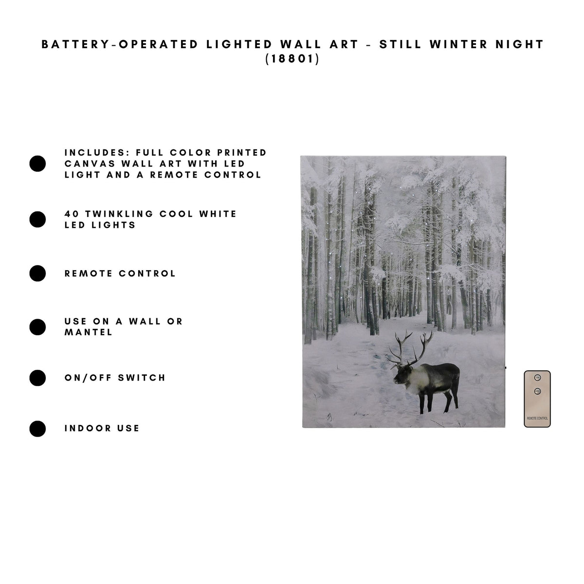 Battery-Operated Lighted Wall Art - Still Winter Night