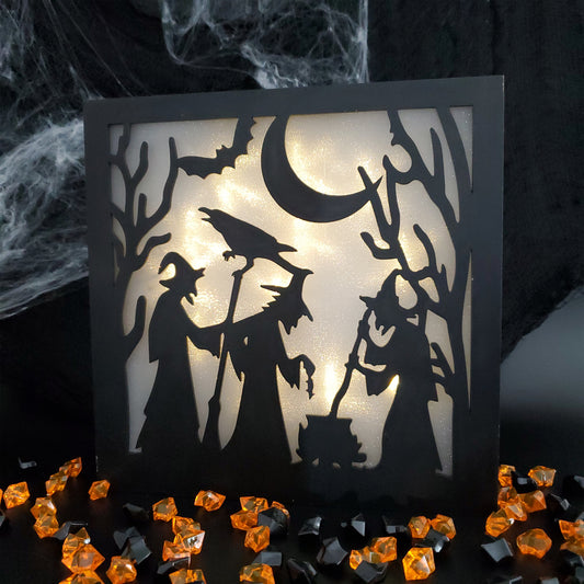 Battery-Operated Lighted Wall Art - Witch's Brew