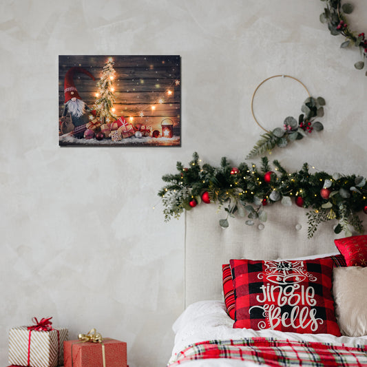 Battery-Operated Lighted Wall Art - Gnome for the Holidays