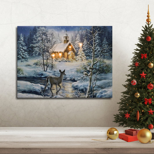 Battery-Operated Lighted Wall Art - Winter Woods