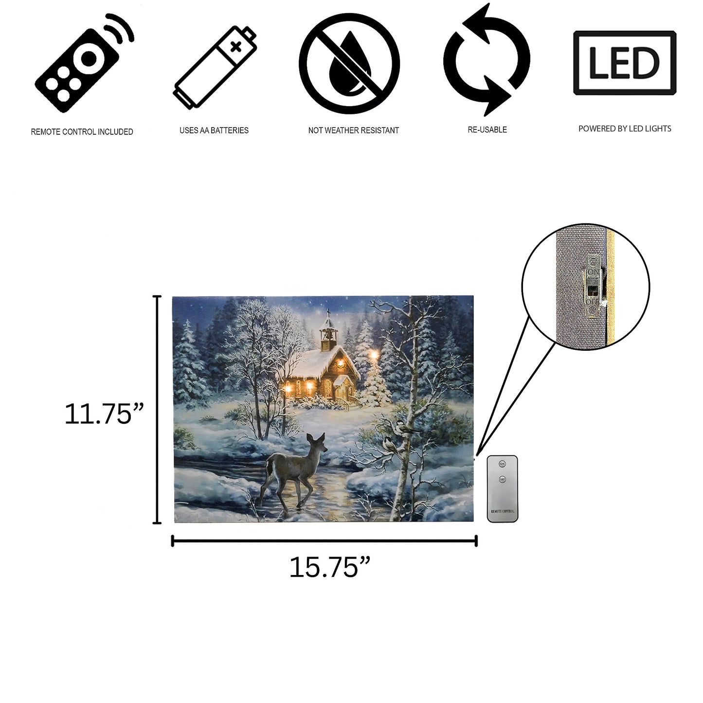 Battery-Operated Lighted Wall Art - Winter Woods