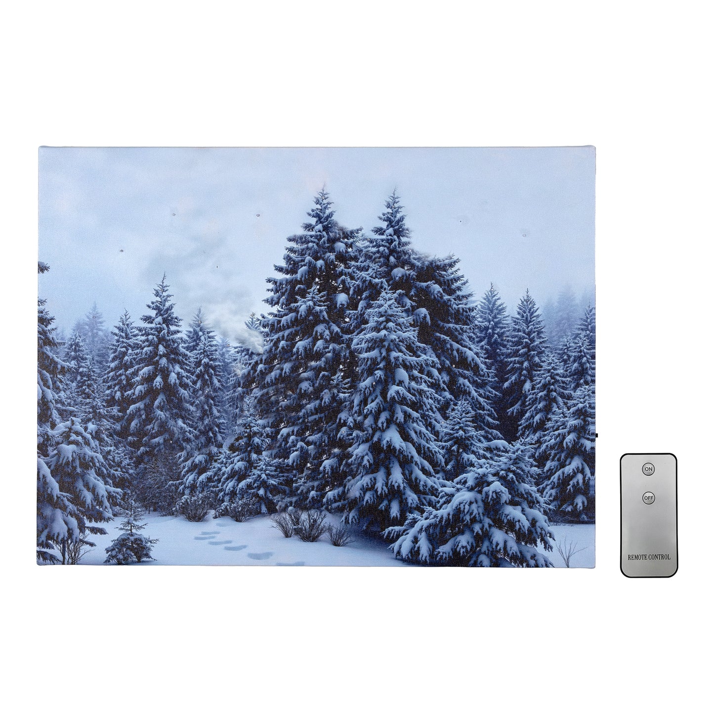 Battery-Operated Lighted Wall Art - Snowy Pines