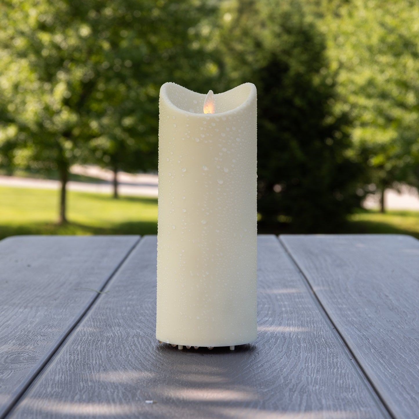 Weather-Resistant LED Candle with Flickering Flame