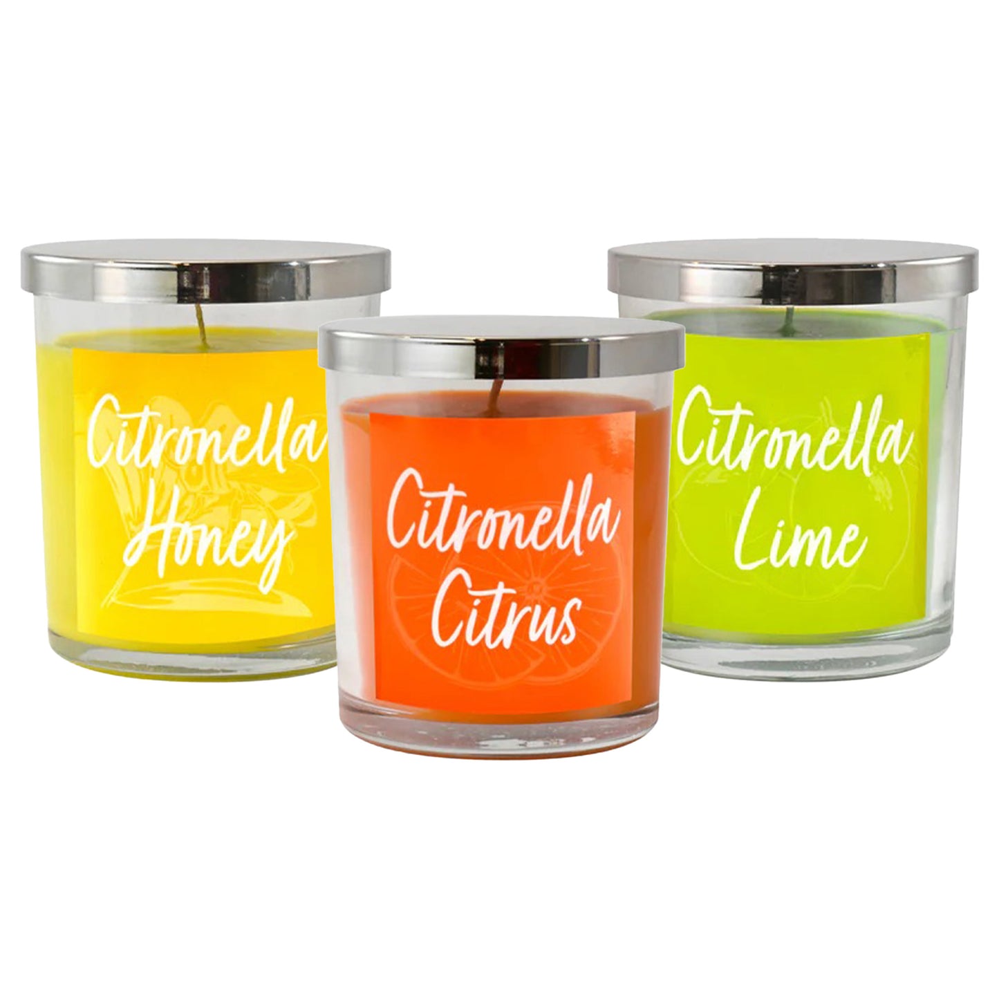 Scented Wax Candles, Citronella Collection 10oz - Set of 3