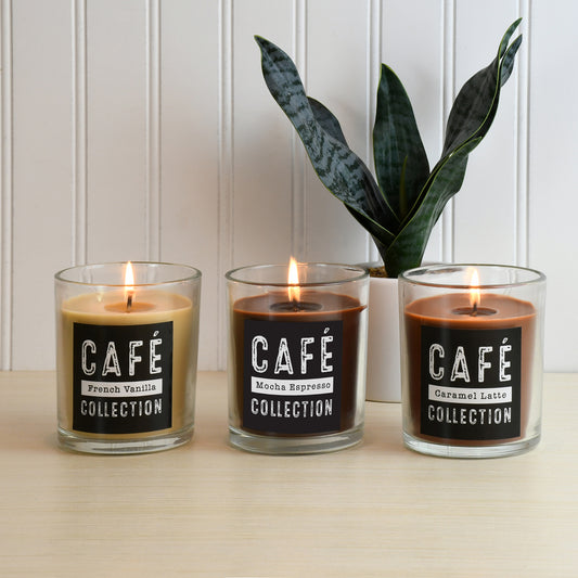 Scented Wax Candles, Café Collection - Set of 3