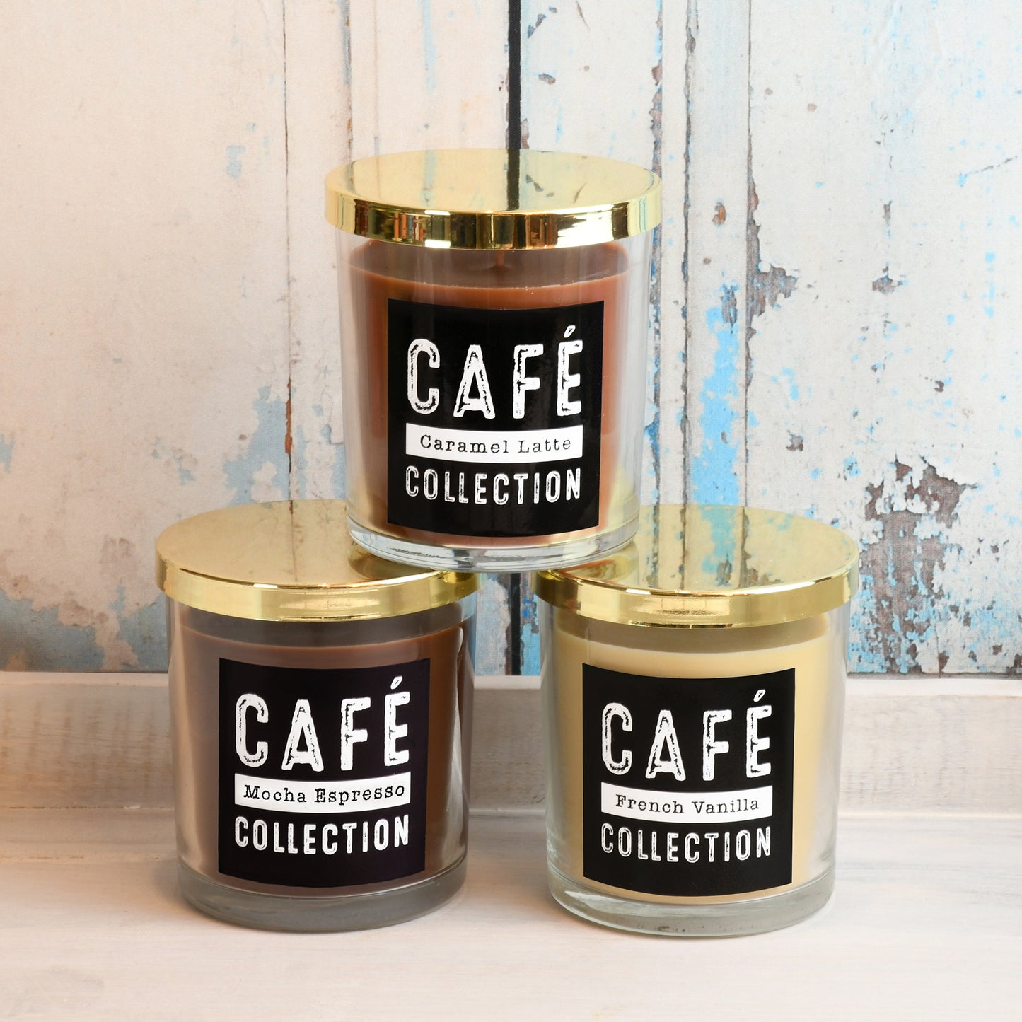 Scented Wax Candles, Café Collection - Set of 3