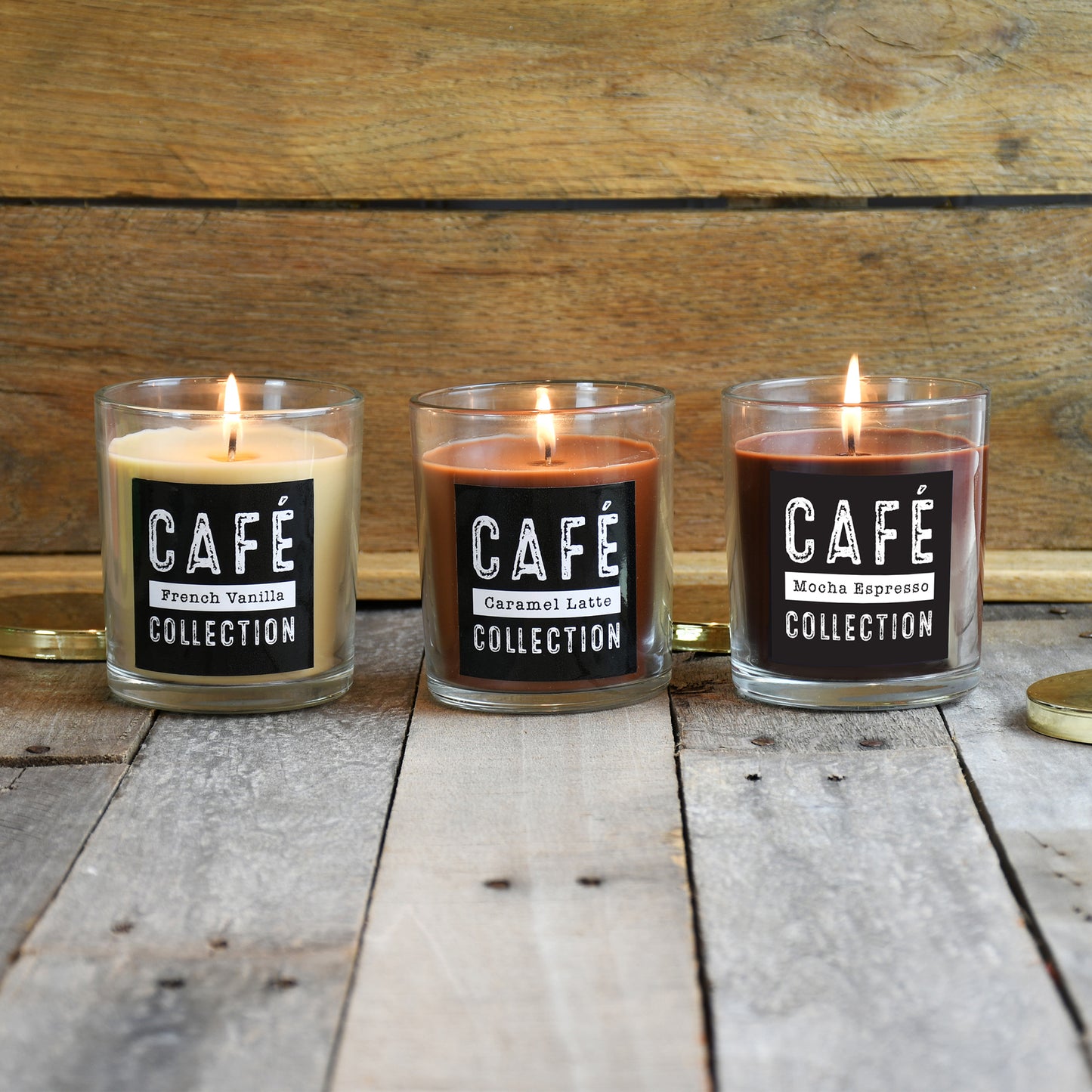 Scented Wax Candles, Café Collection - Set of 3
