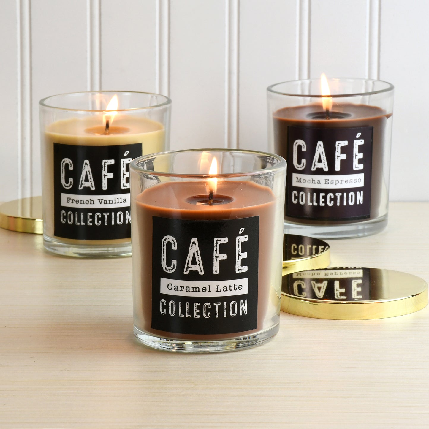 Scented Wax Candles, Café Collection - Set of 3