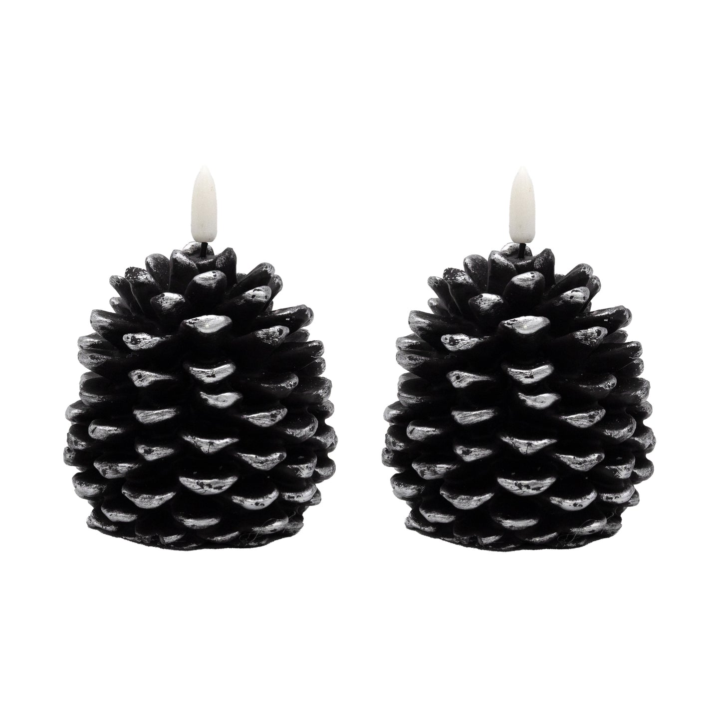 Battery-Operated Pinecone Candles - Set of 2