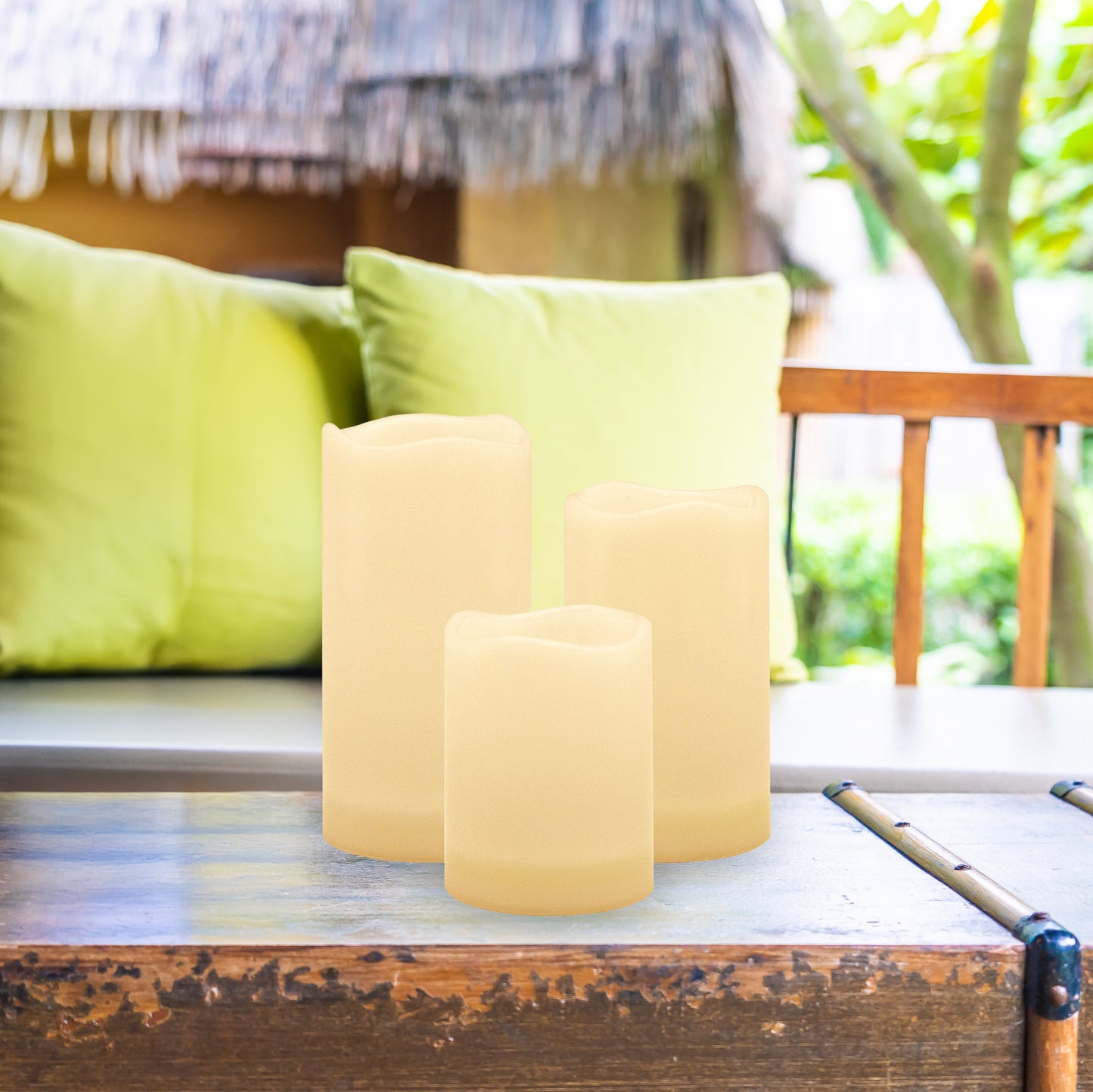 Solar-Powered Candles - Set of 3