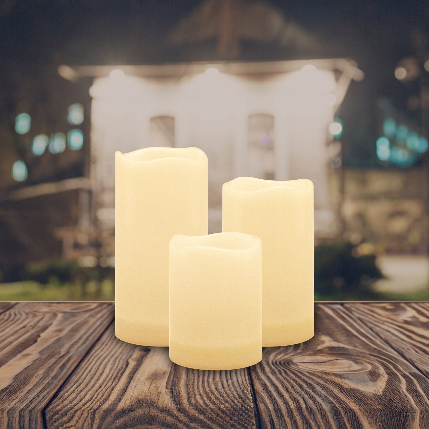Solar-Powered Candles - Set of 3