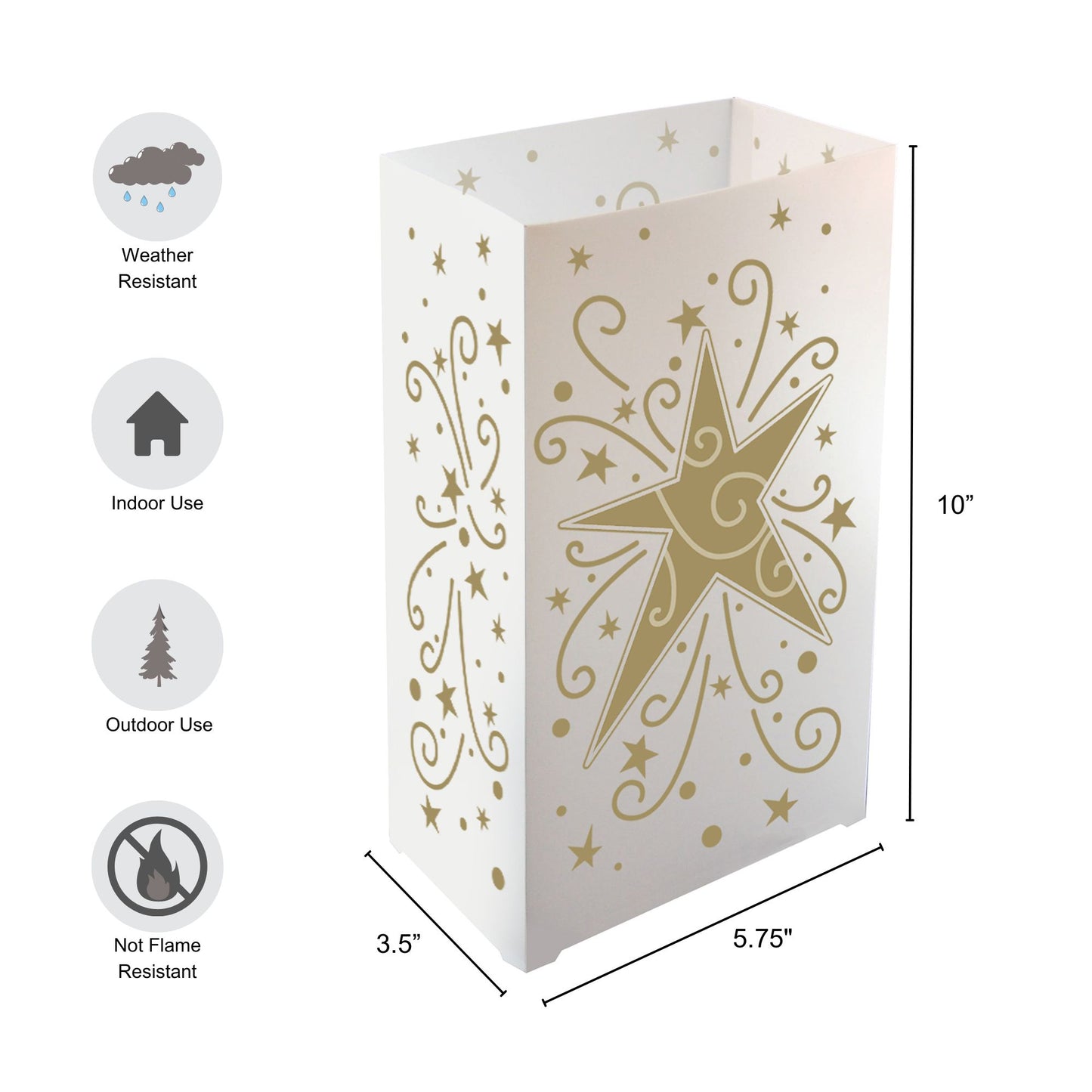 Plastic Luminaria Lanterns - Set of 10