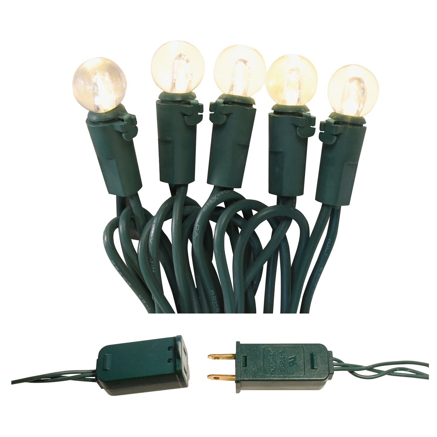Electric String Lights with Mini Plastic Globes