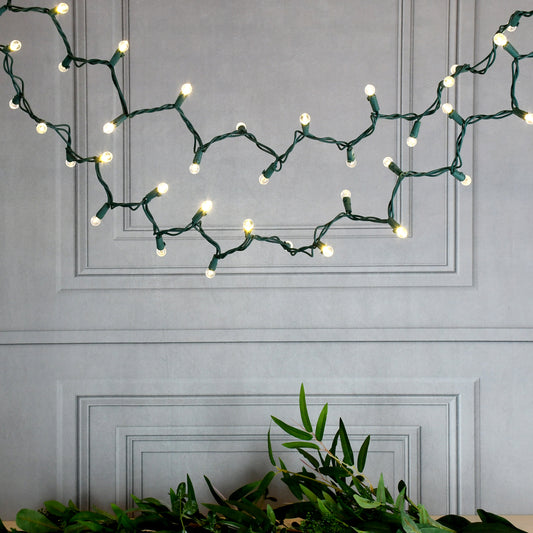 Electric String Lights with Mini Plastic Globes