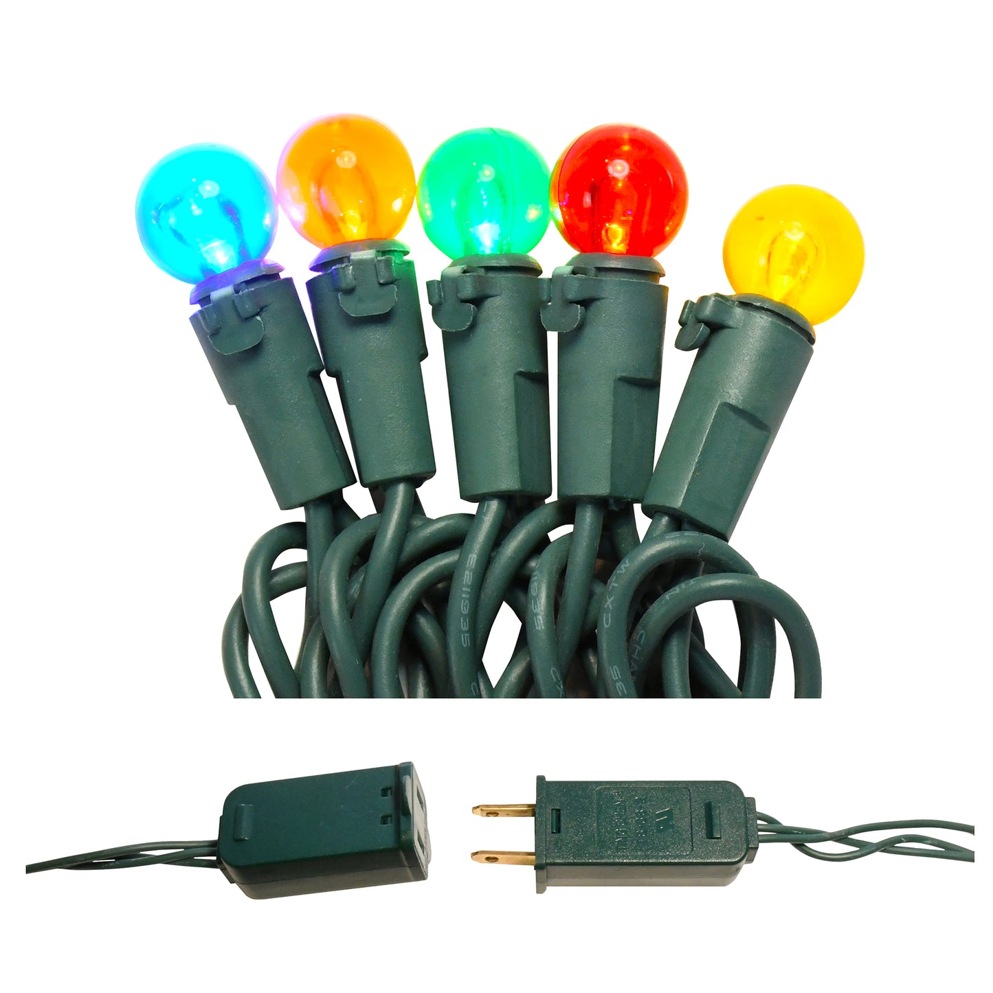 Electric String Lights with Mini Plastic Globes