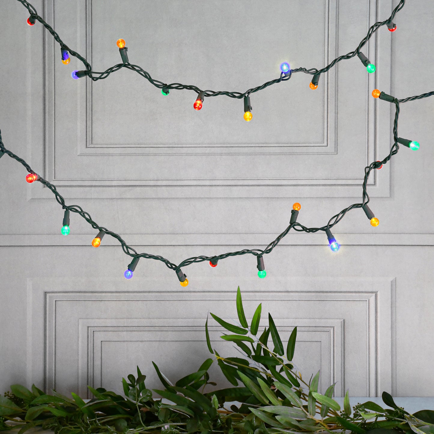 Electric String Lights with Mini Plastic Globes