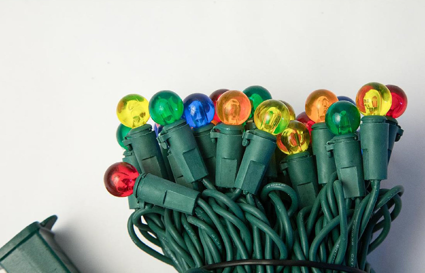 Electric String Lights with Mini Plastic Globes