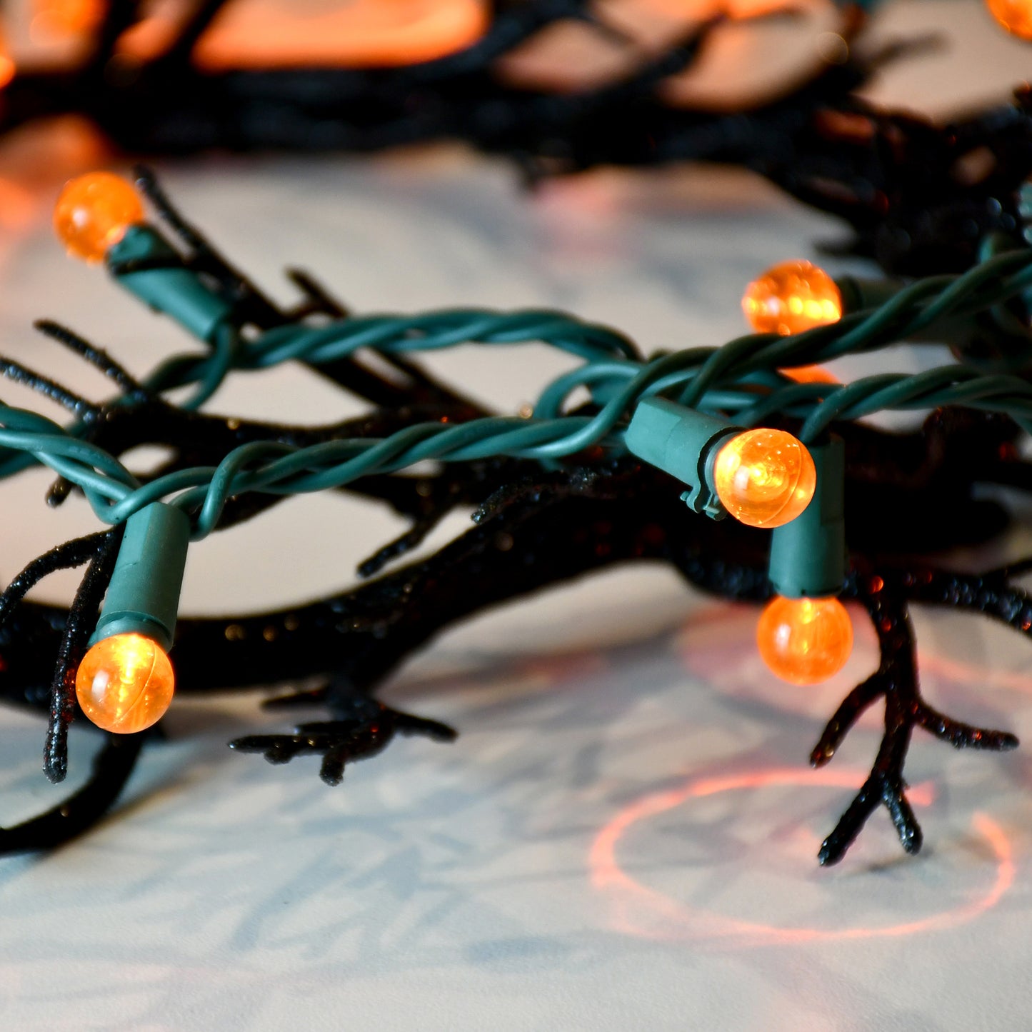 Electric String Lights with Mini Plastic Globes