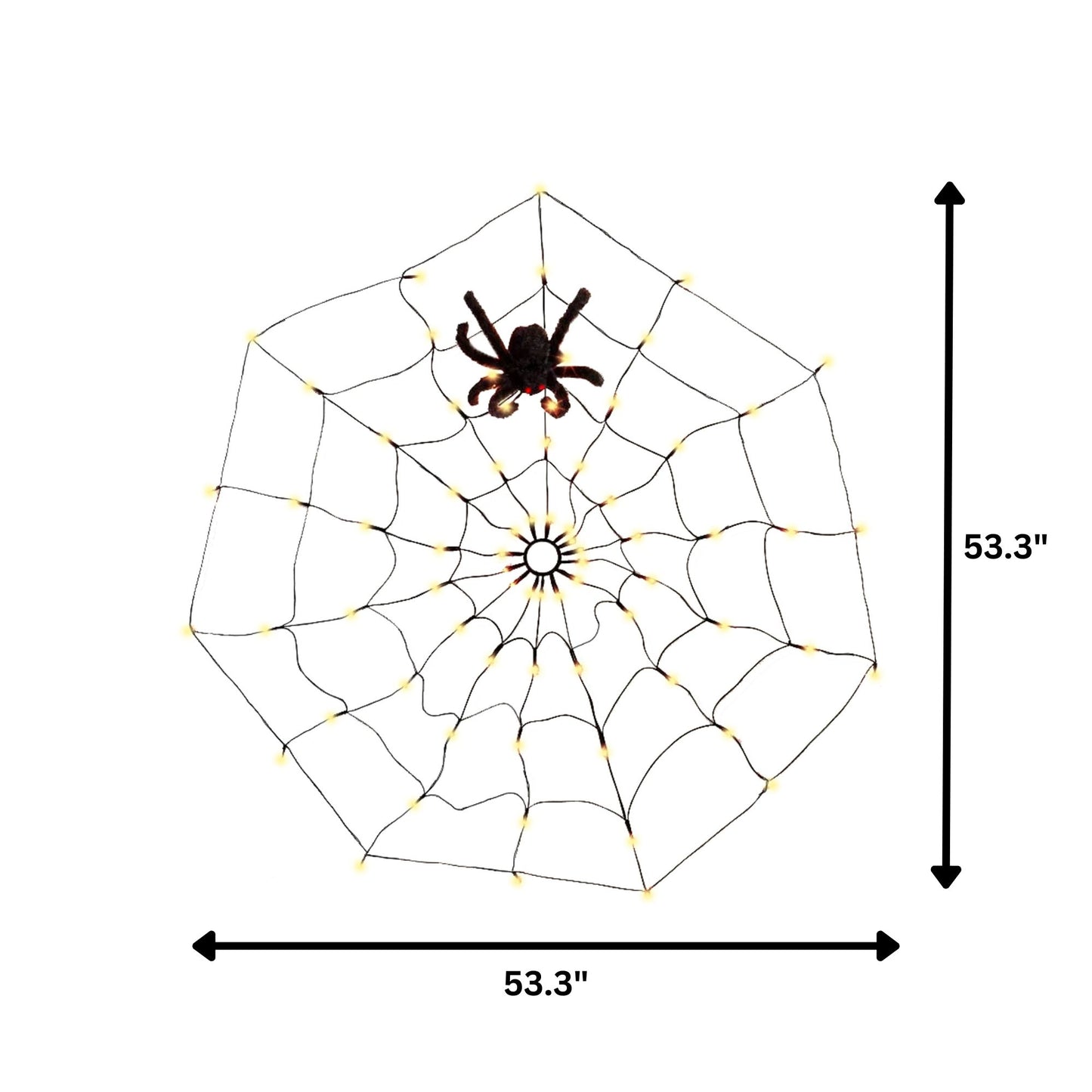 Electric Lighted Spider Web and Spider