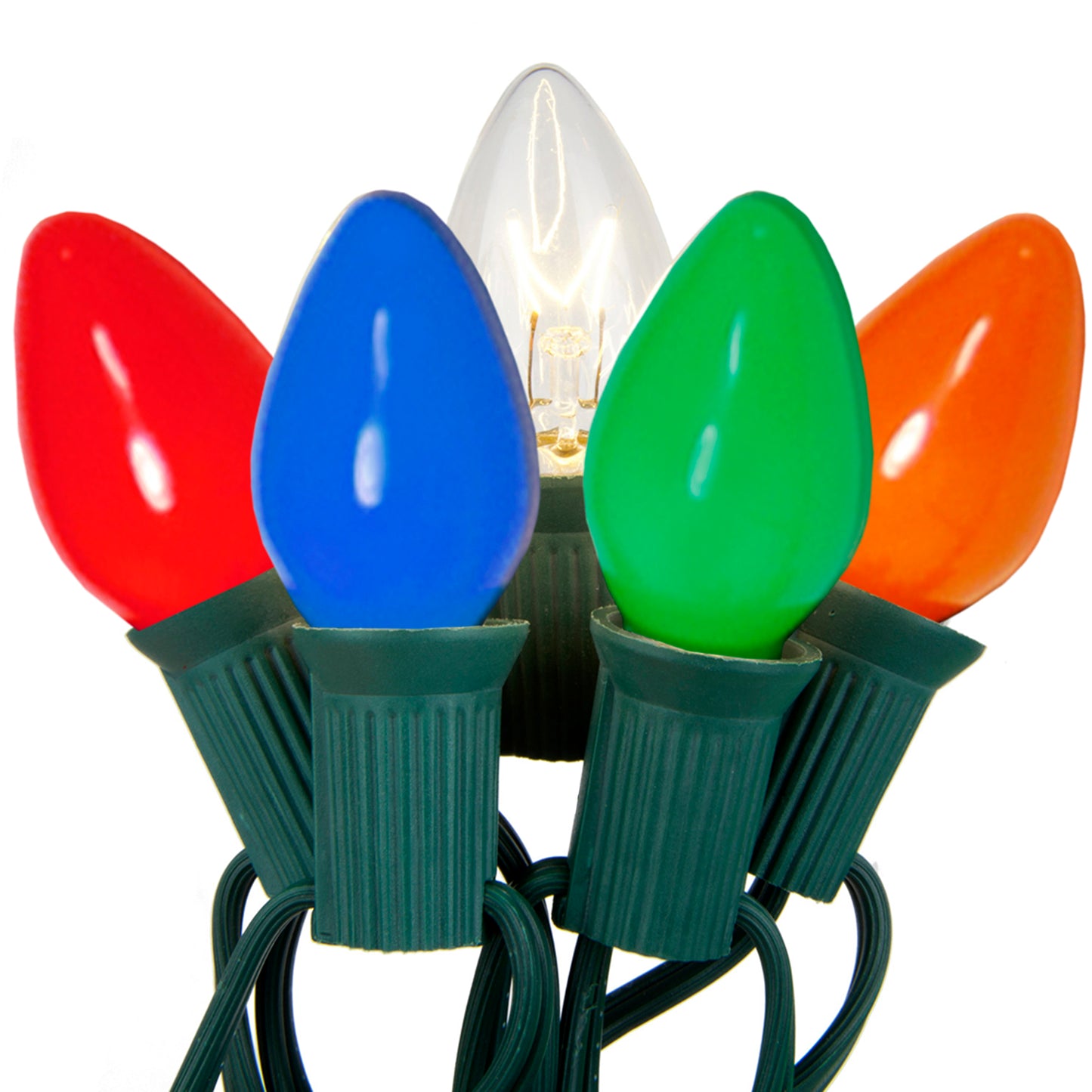 Electric String Lights with 10 C7- 5-Watt Bulbs - multi