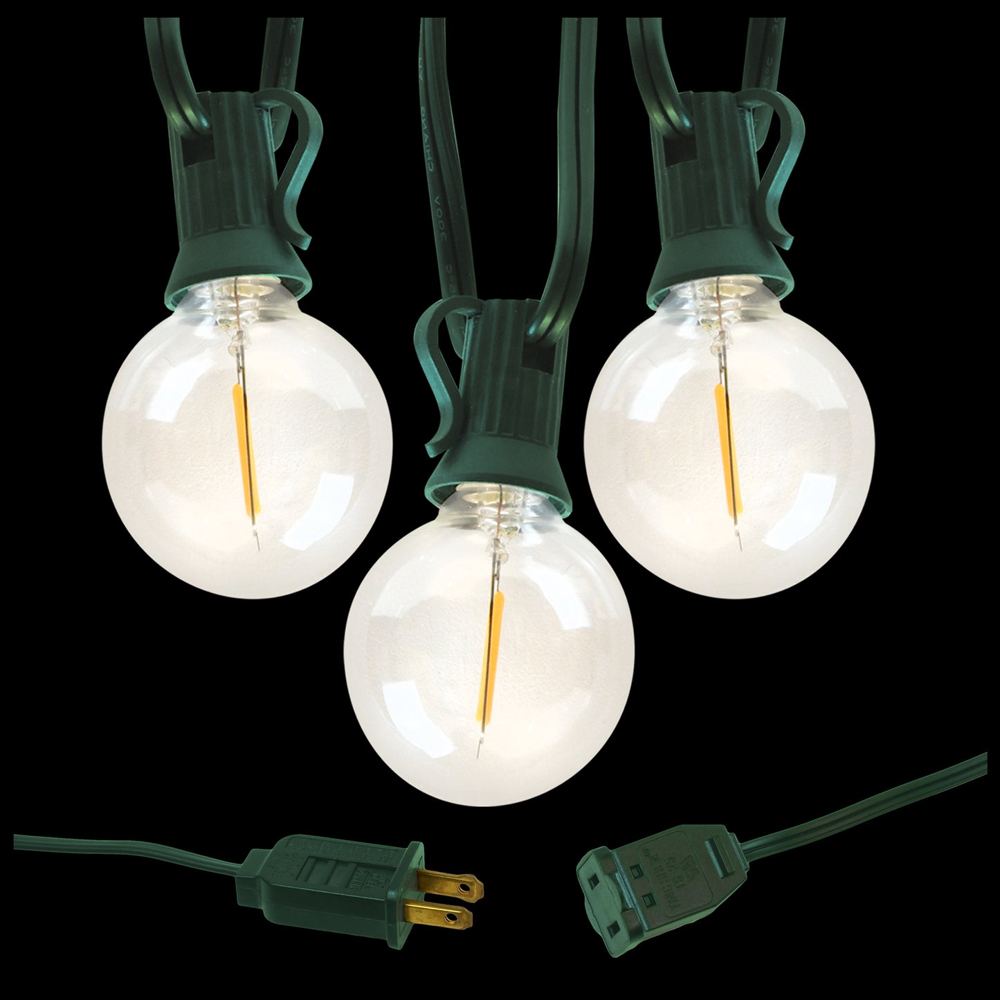 Electric LED Globe String Lights with 25 Clear Bulbs