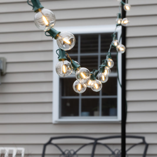 Electric LED Globe String Lights with 25 Clear Bulbs
