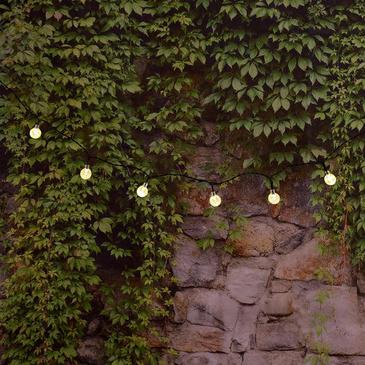 Solar-Powered Crystal Ball String Lights