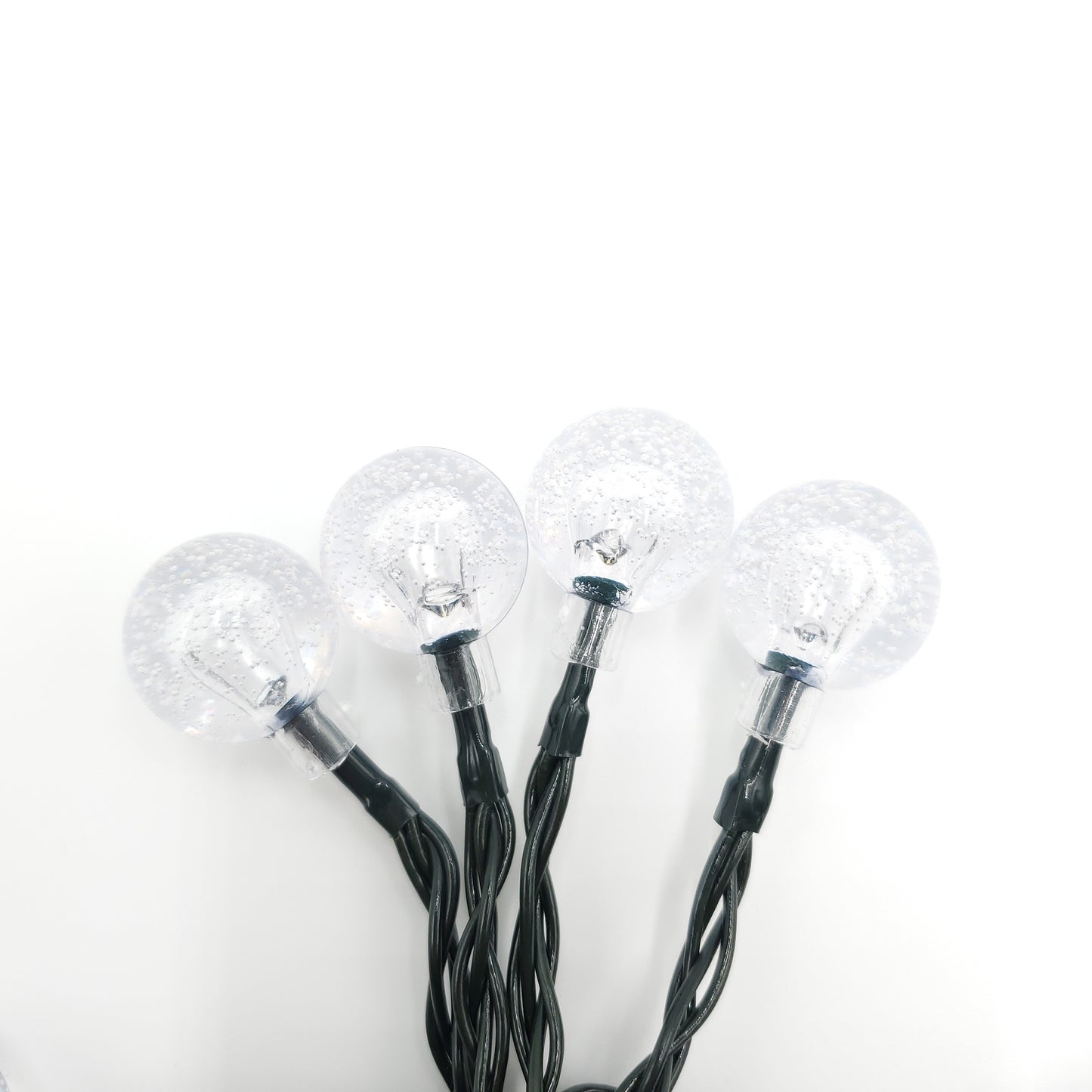 Solar Powered Crystal Ball String Lights - Soft White