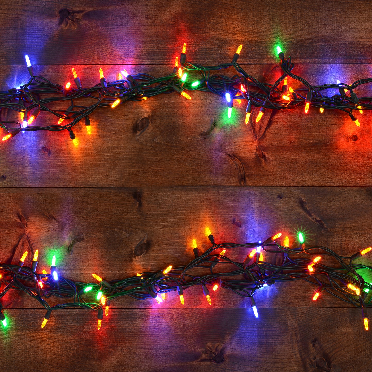 Electric Mini String Lights with 100 Multicolor Bulbs - Set of 2