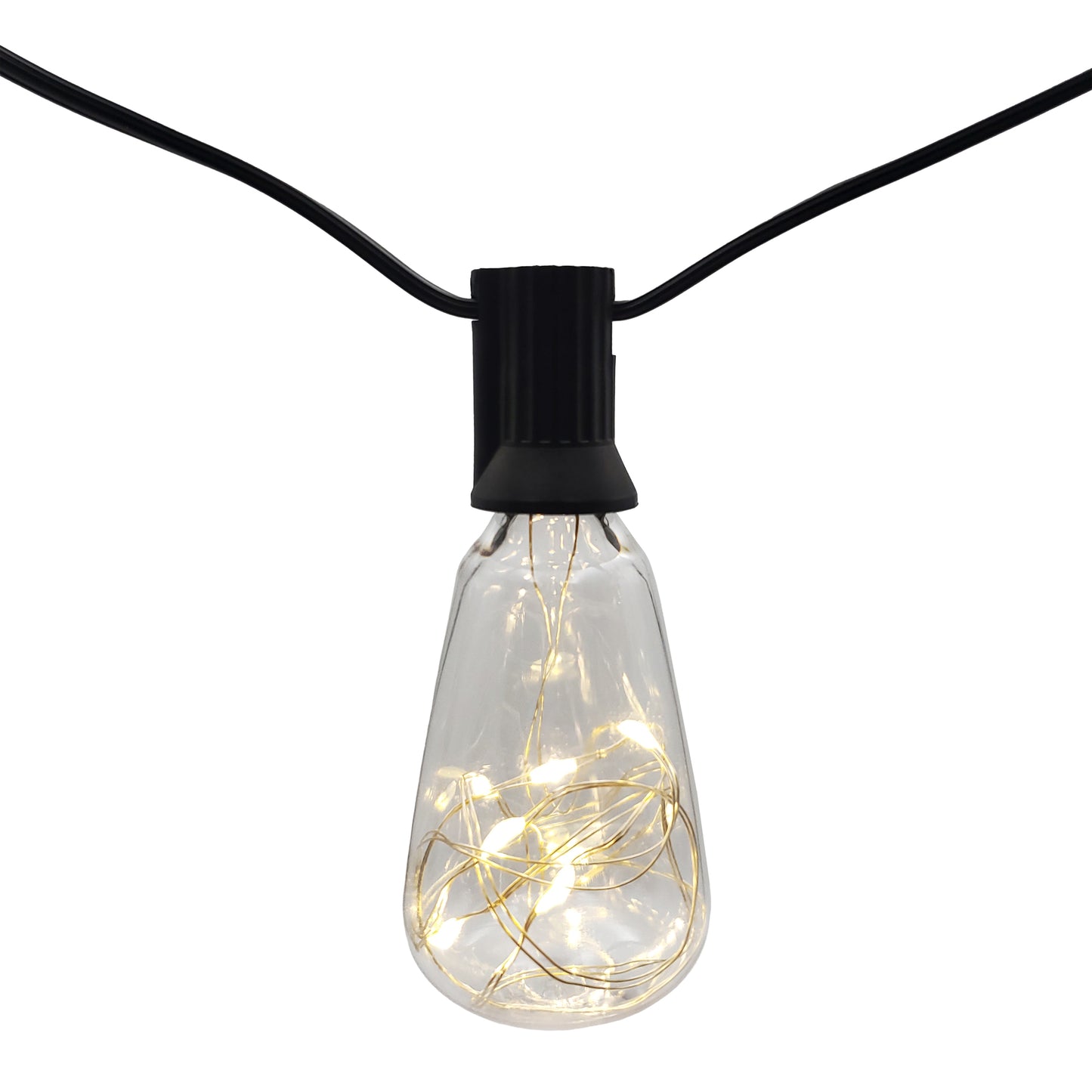 Electric Edison String Lights with Warm White Fairy Lights