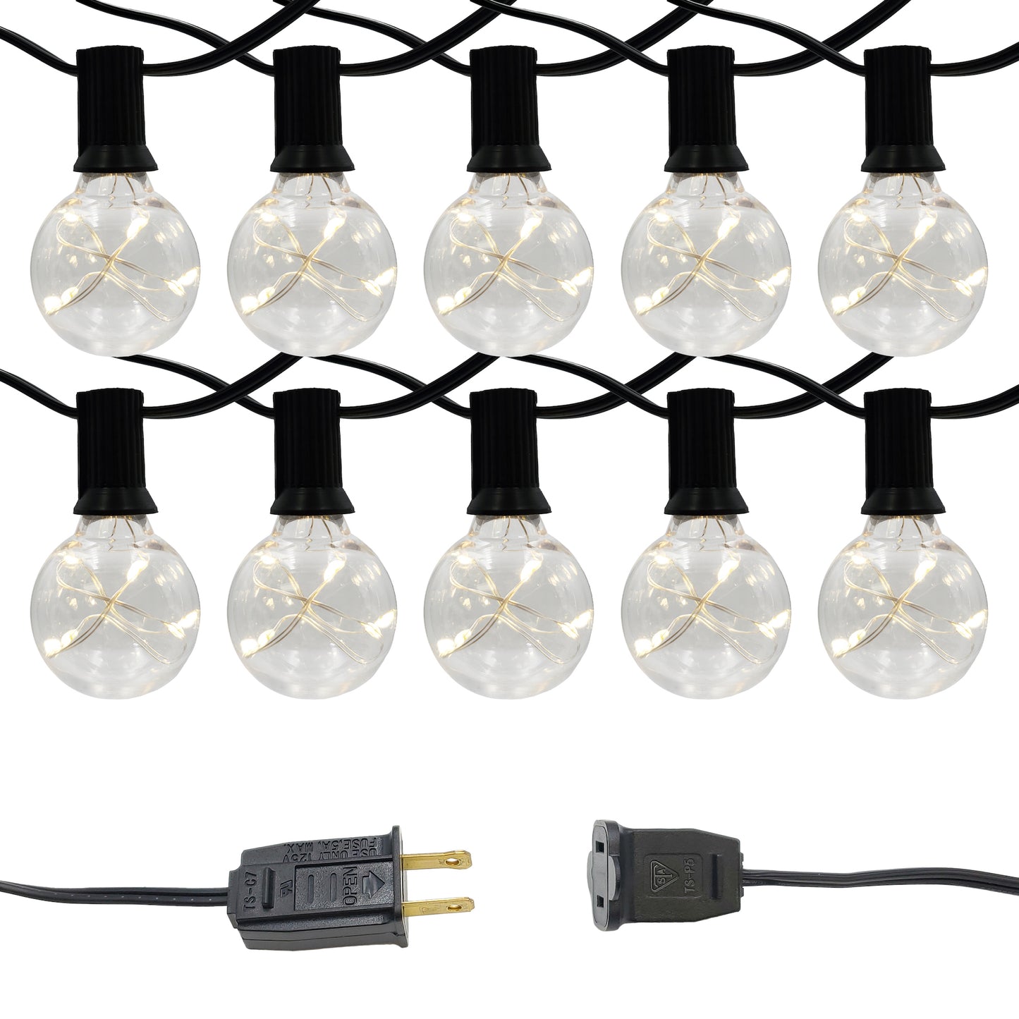 Electric Globe String Lights with Soft White Fairy Lights