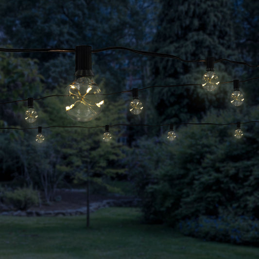 Electric Globe String Lights with Warm White Fairy Lights