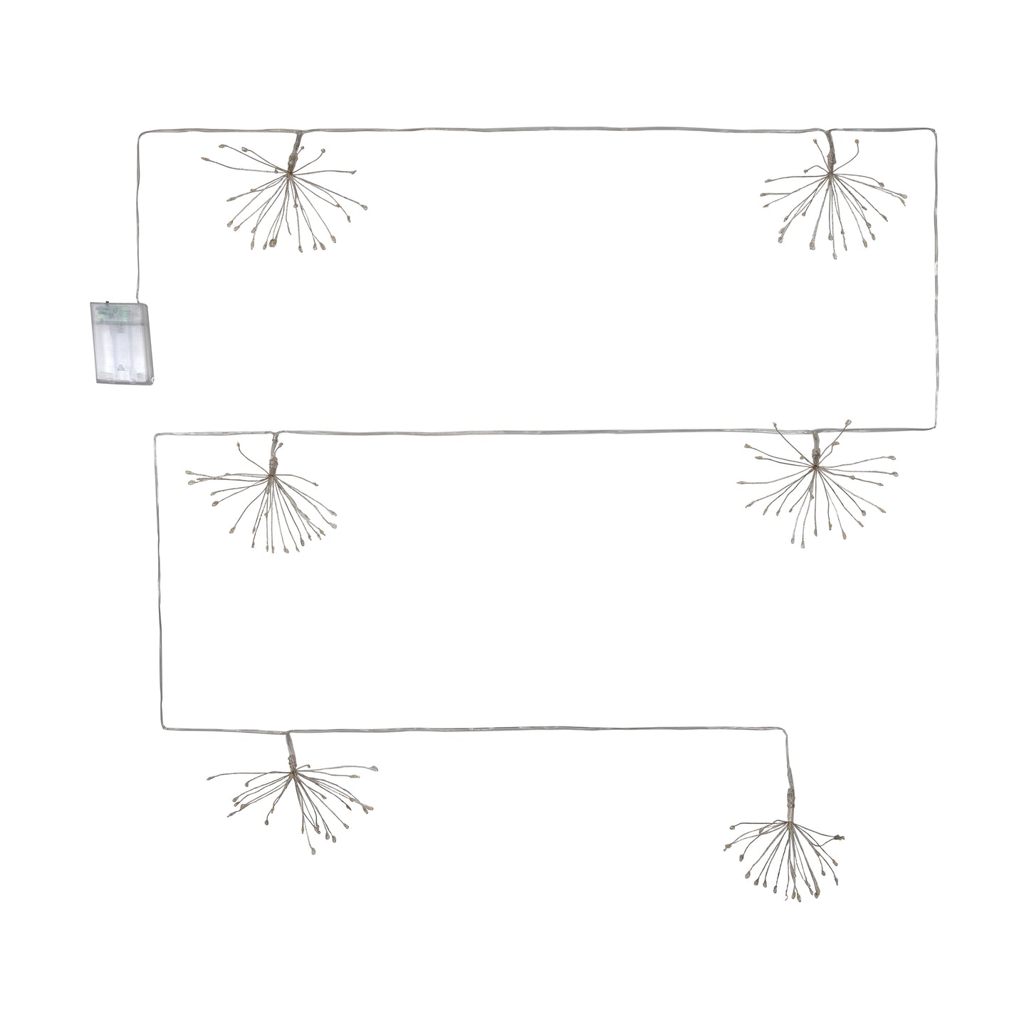 Battery-Operated Starburst Garland String Lights with White LED Lights