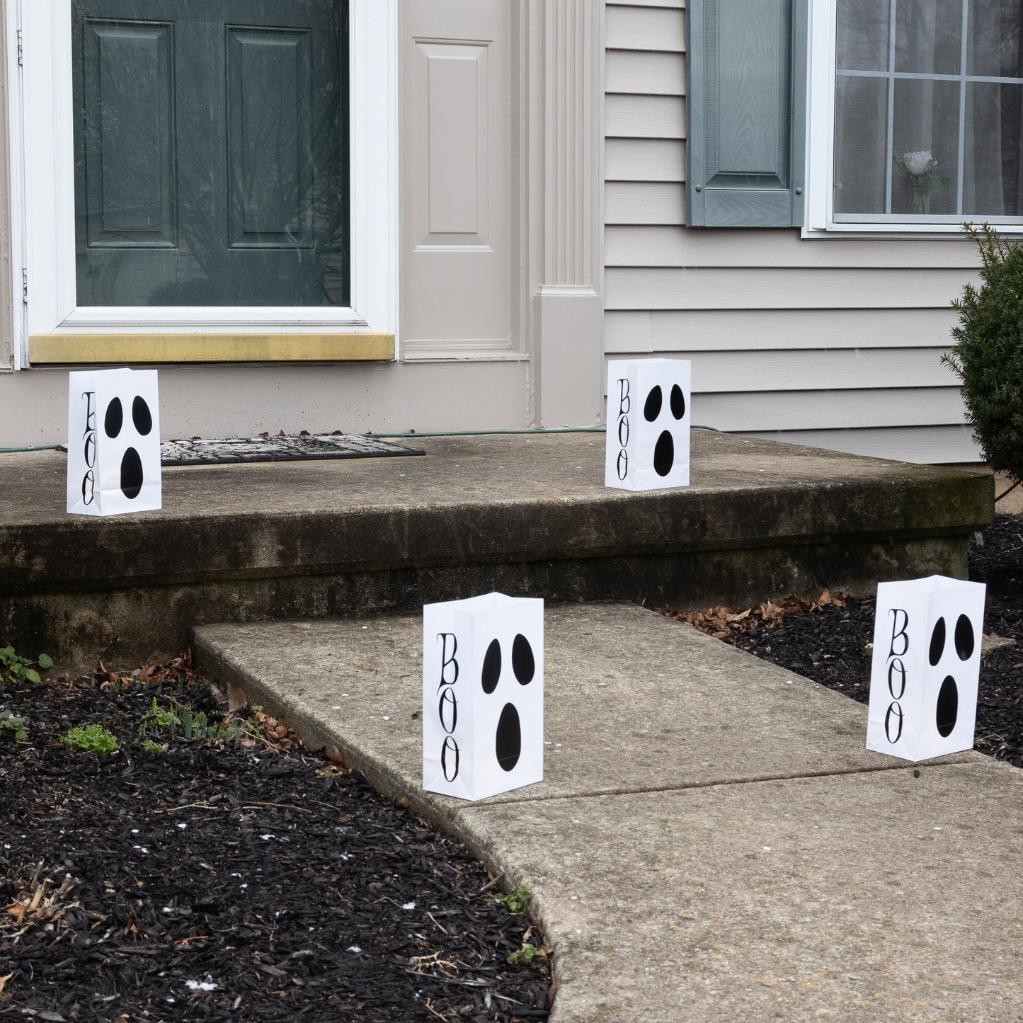 Plastic Luminaria Bags, Ghost - Set of 12
