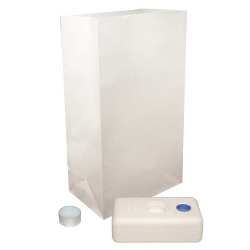 Candle Luminaria Kit, White - Set of 12