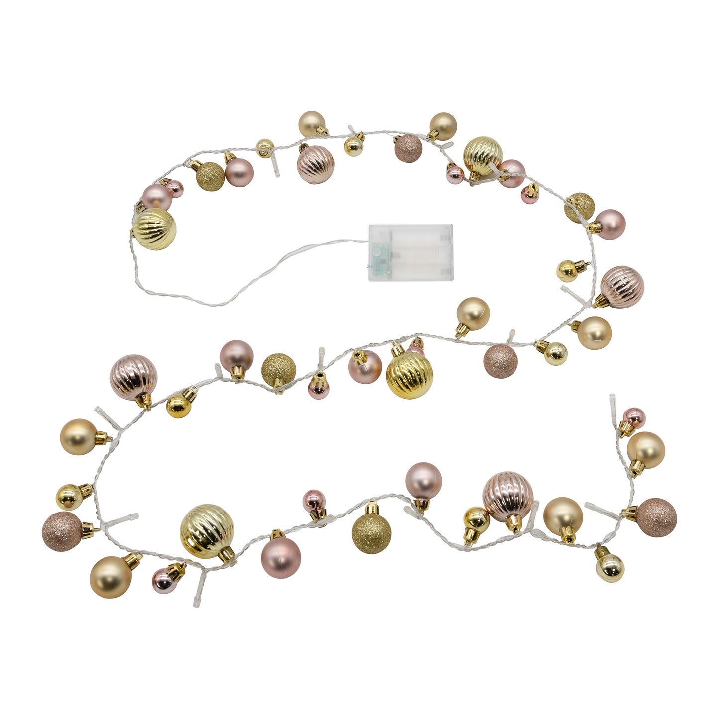 Battery-Operated String Lights with Christmas Ornaments