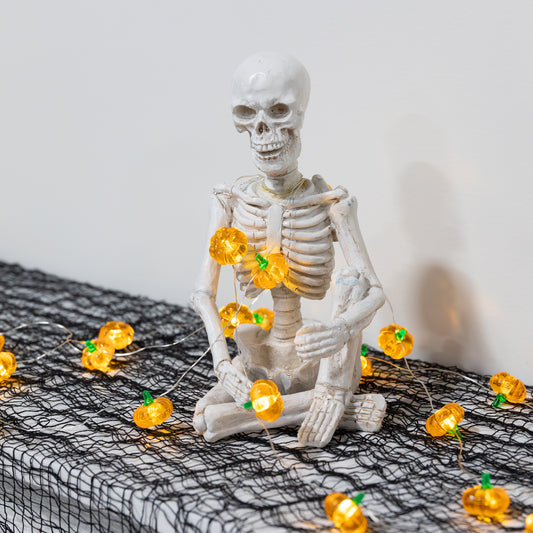 Battery-Operated String Lights with Pumpkin Motifs