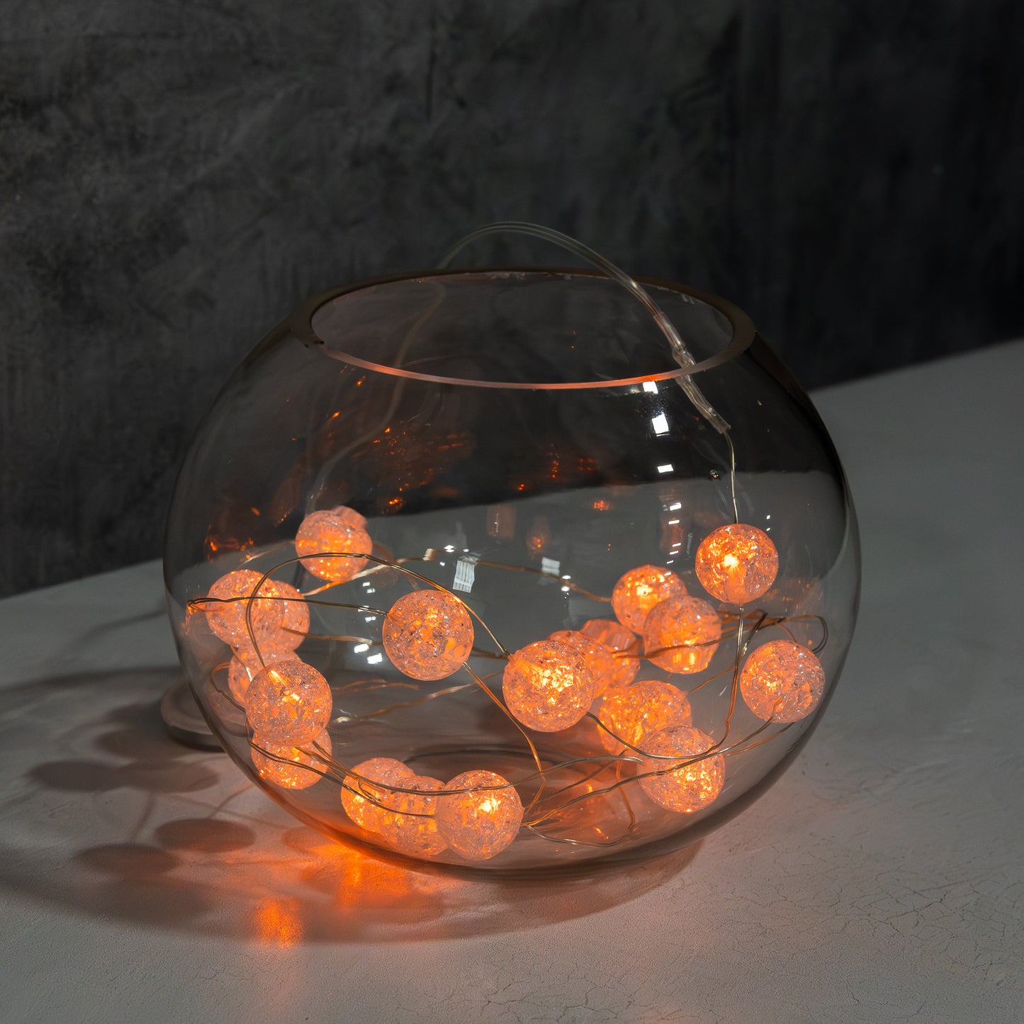 Battery Operated Mini String Light with Crackle Globes - Set of 2