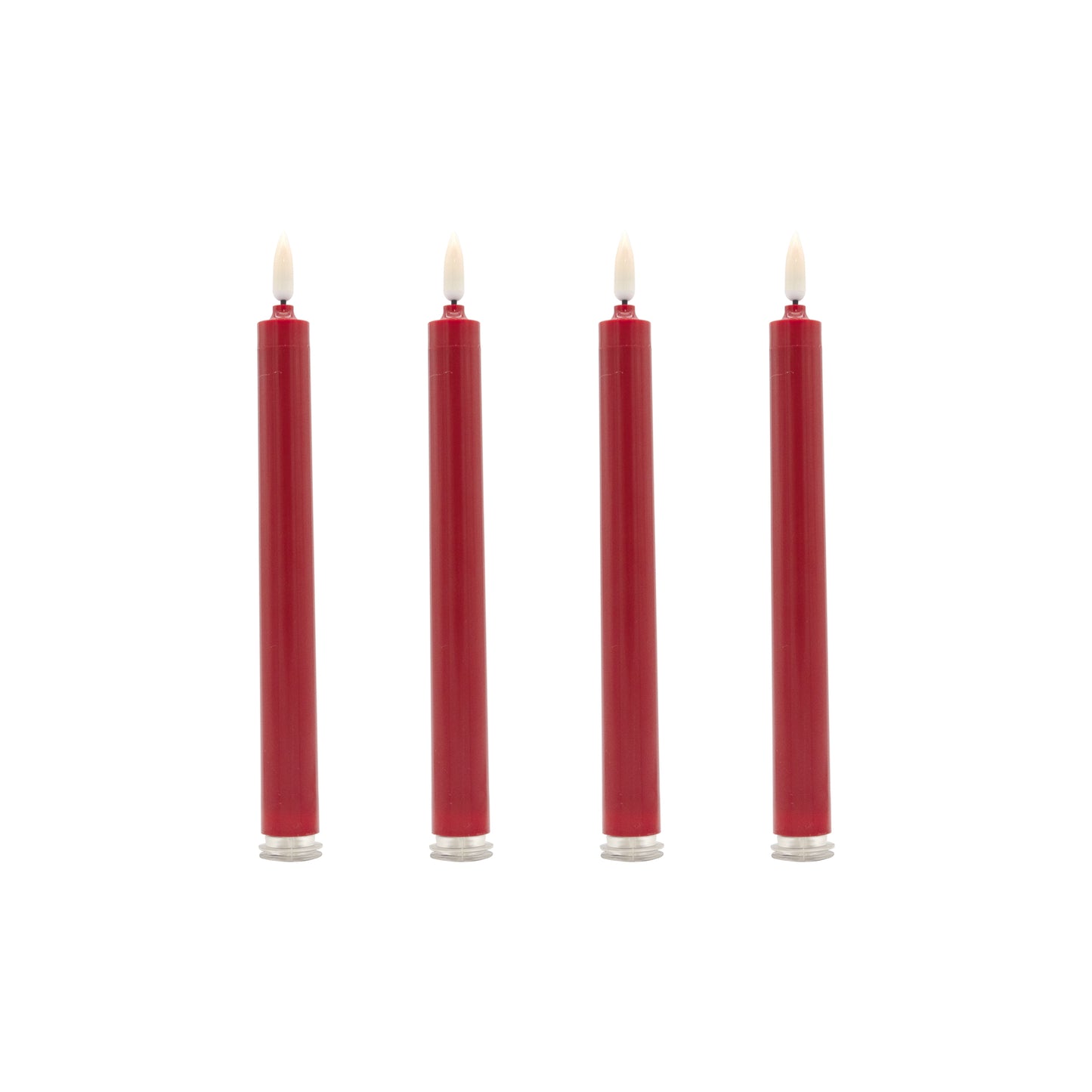 Battery-Operated 3D Wick Flame Taper Candles - Set of 4