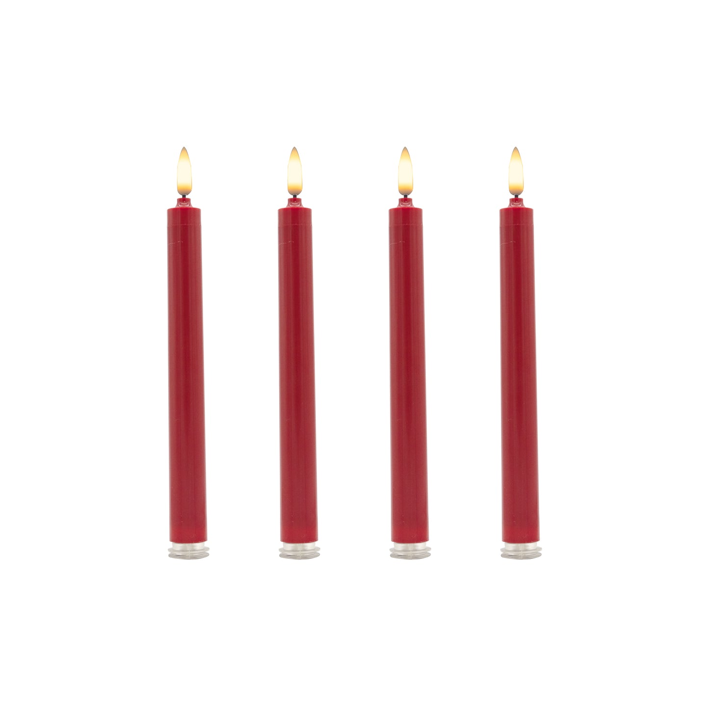 Battery-Operated 3D Wick Flame Taper Candles - Set of 4