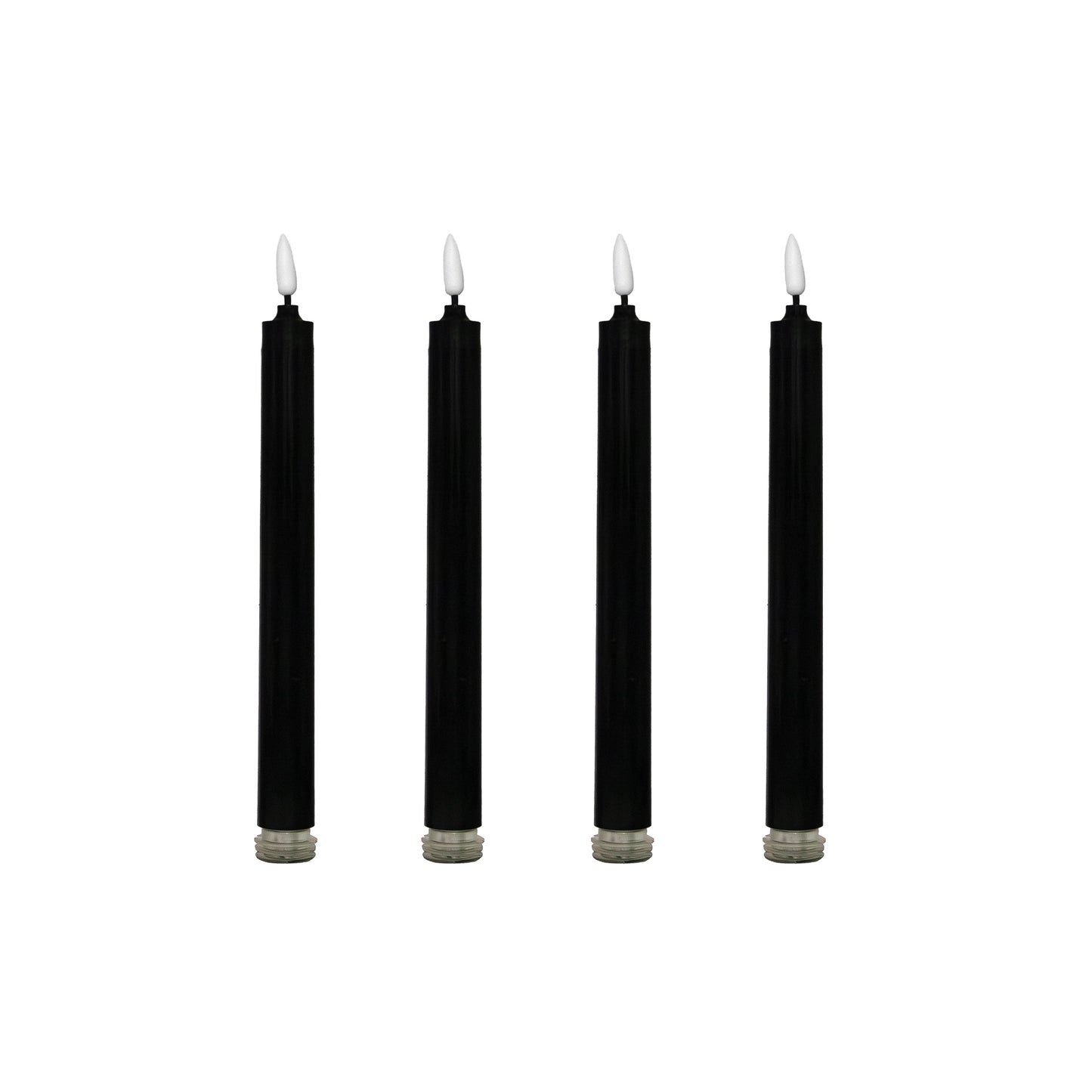 Battery-Operated 3D Wick Flame Taper Candles - Set of 4